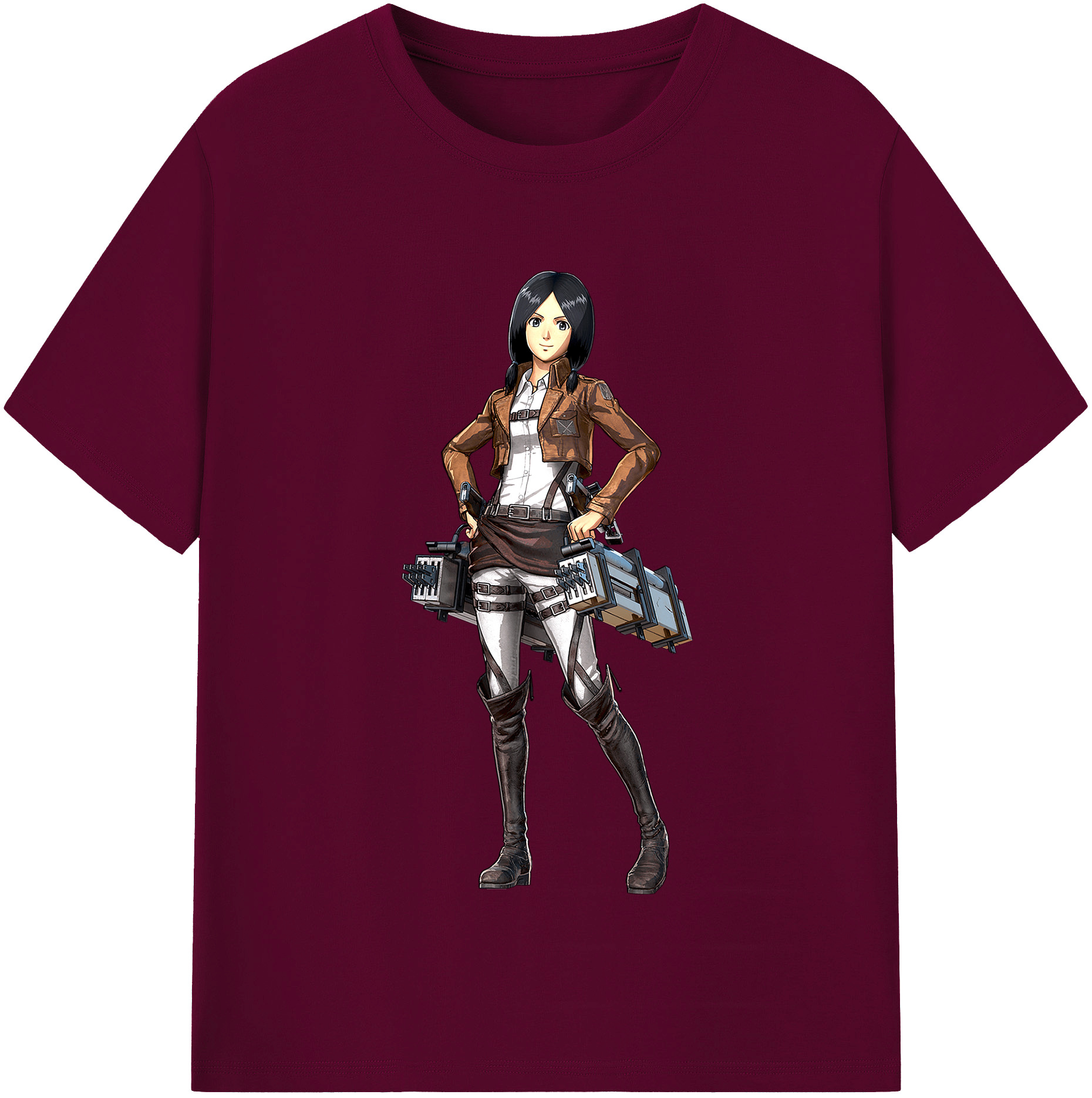 （画像用） 進撃の巨人 ミカサ·アッカーマン Attack on Titan Mikasa Ackerman レディースカジュアルプリントTシャツ（綿100％）